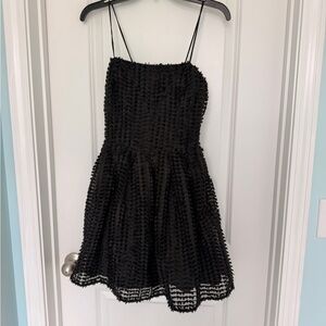H&M | Dresses | Hm Midi Black Dress Thin Straps A Line | Poshmark